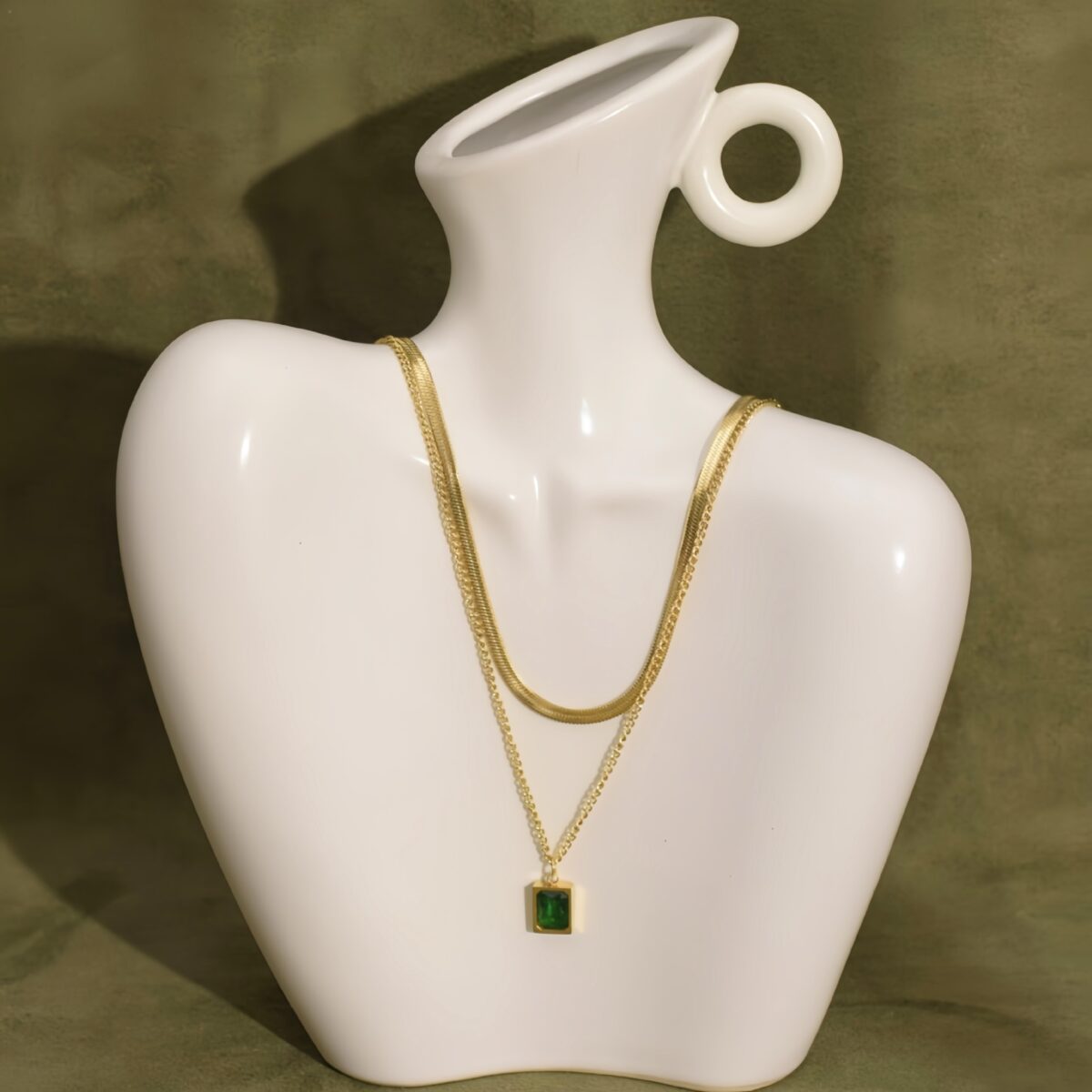 Classic Geometric Gold Plated Necklace