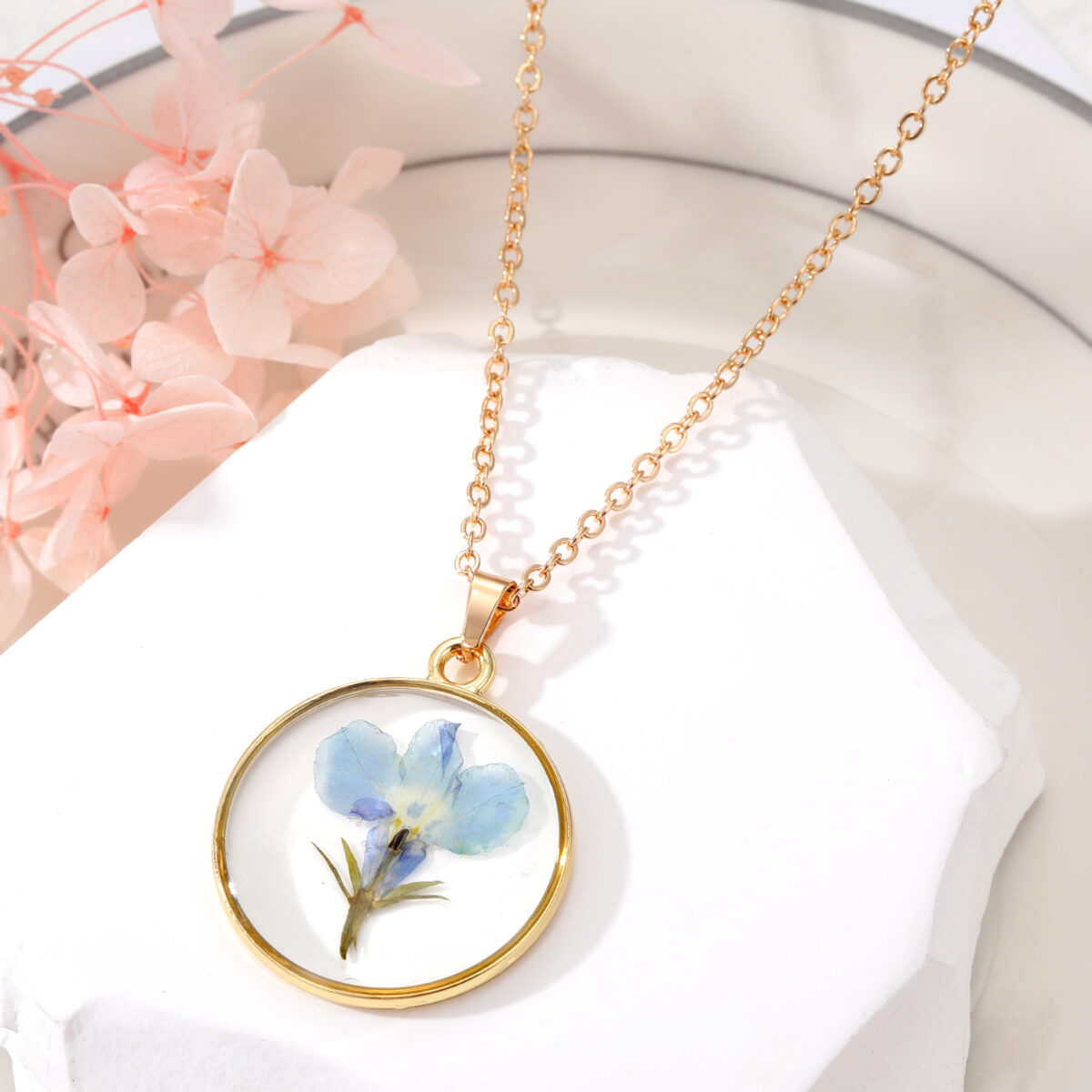 Butterfly Flower Resin Necklace
